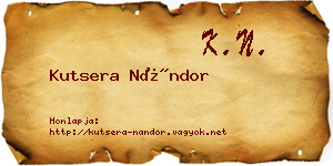 Kutsera Nándor névjegykártya